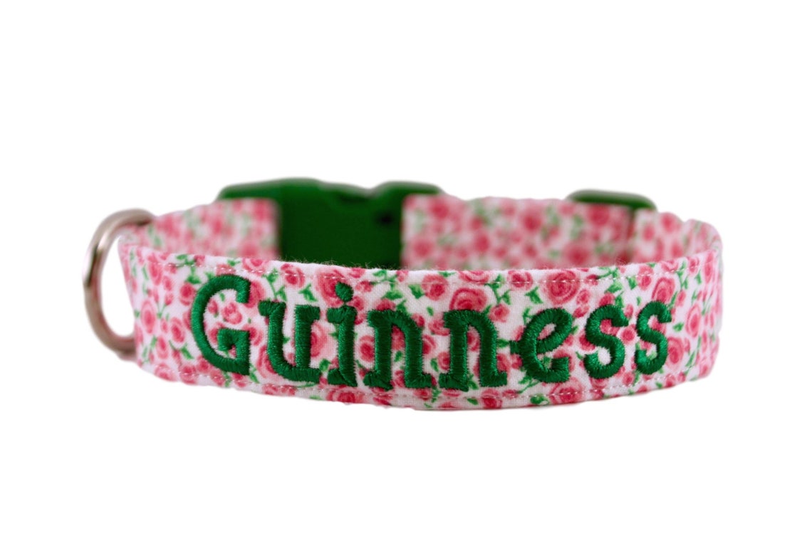 Pink Rosebuds Collar Flower Dog Collar Floral Collar Custom Etsy