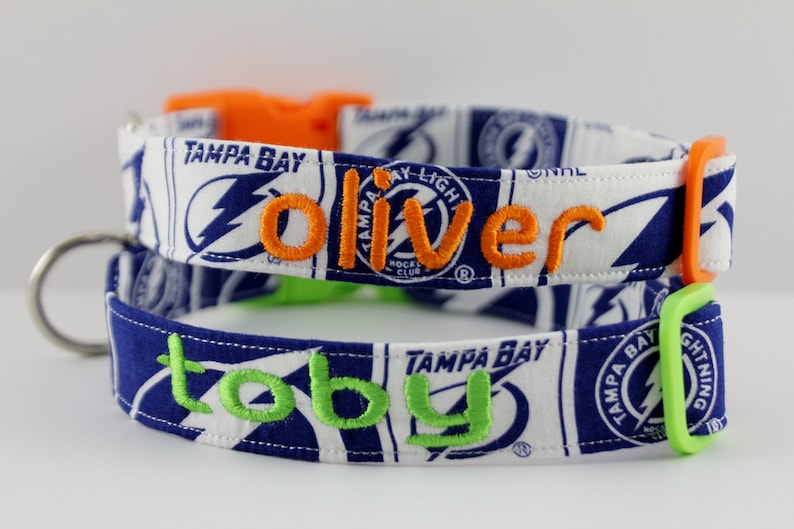 NHL Tampa Bay Lightning Collar Lightning Dog Collar Etsy