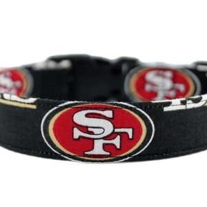 NFL San Francisco 49ers Collar, 49ers Dog Collar, Personalized Pet Collar, Embroidered Collar, Black Dog Collar, Football Dog Collar, Boy