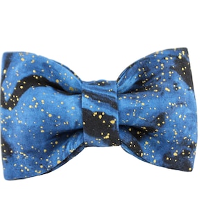 Midnight Skies Bow Tie, Boy Collar Bow Tie, Bulldog Bow Tie, Collar Bow Tie, Bow Tie, Blue Bow Tie, Male Bow Tie, Stars Bow Tie, Dog, space