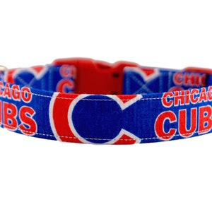 MLB Chicago Cubs Collar, Cubs Dog Collar, Personalized Collar, Embroidered Dog Collar, Baseball Collar, Blue Dog Collar, Chicago Custom Pet
