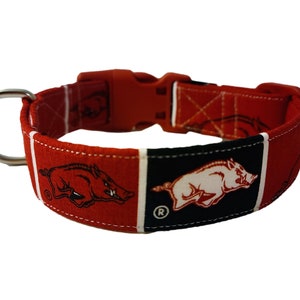 Arkansas Razorbacks Collar, Arkansas Red Primary Collar, Razorbacks Dog Collar, Team Collar, Embroidered Dog Collar, Personalized Pet Collar