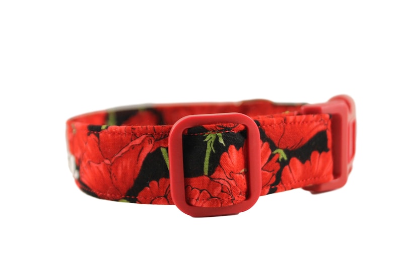 Crimson Blooms Collar Flower Dog Collar Floral Collar Etsy