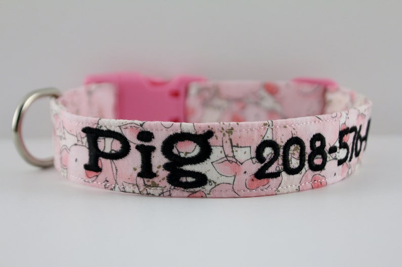 Pink Piggys Collar Pig Dog Collar Pink Collar Girly Collar Etsy