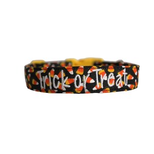 Candy Corn Collar, Halloween Dog Collar, Trick or Treat Collar, Fall Dog Collar, Embroidered Collar, Custom Collar, Dog Collar, Collar