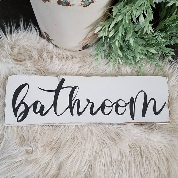 Bathroom Sign Bathroom Decor Wood Bathroom Wall Art Home - Etsy
