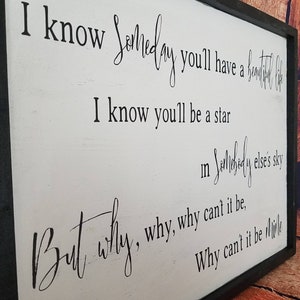 Pearl Jam Black | Song Lyric Sign | Entryway Decor | Custom Lyrics Sign