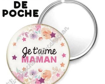 -Badge - 56mm Pocket mirror - I love you MOM 7