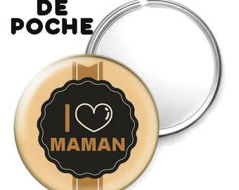 -Badge - 56mm Pocket mirror - I love you MOM 12
