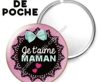 -Badge - 56mm Pocket mirror - I love you MOM 2