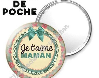 -Badge - 56mm Pocket mirror - I love you MOM 4