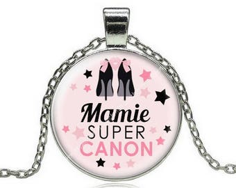 Necklace with pendant and Grandma 23 glass cabochon