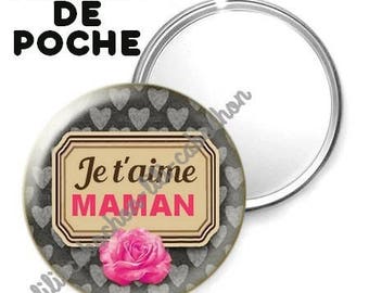 -Badge - 56mm Pocket mirror - I love you MOM 8