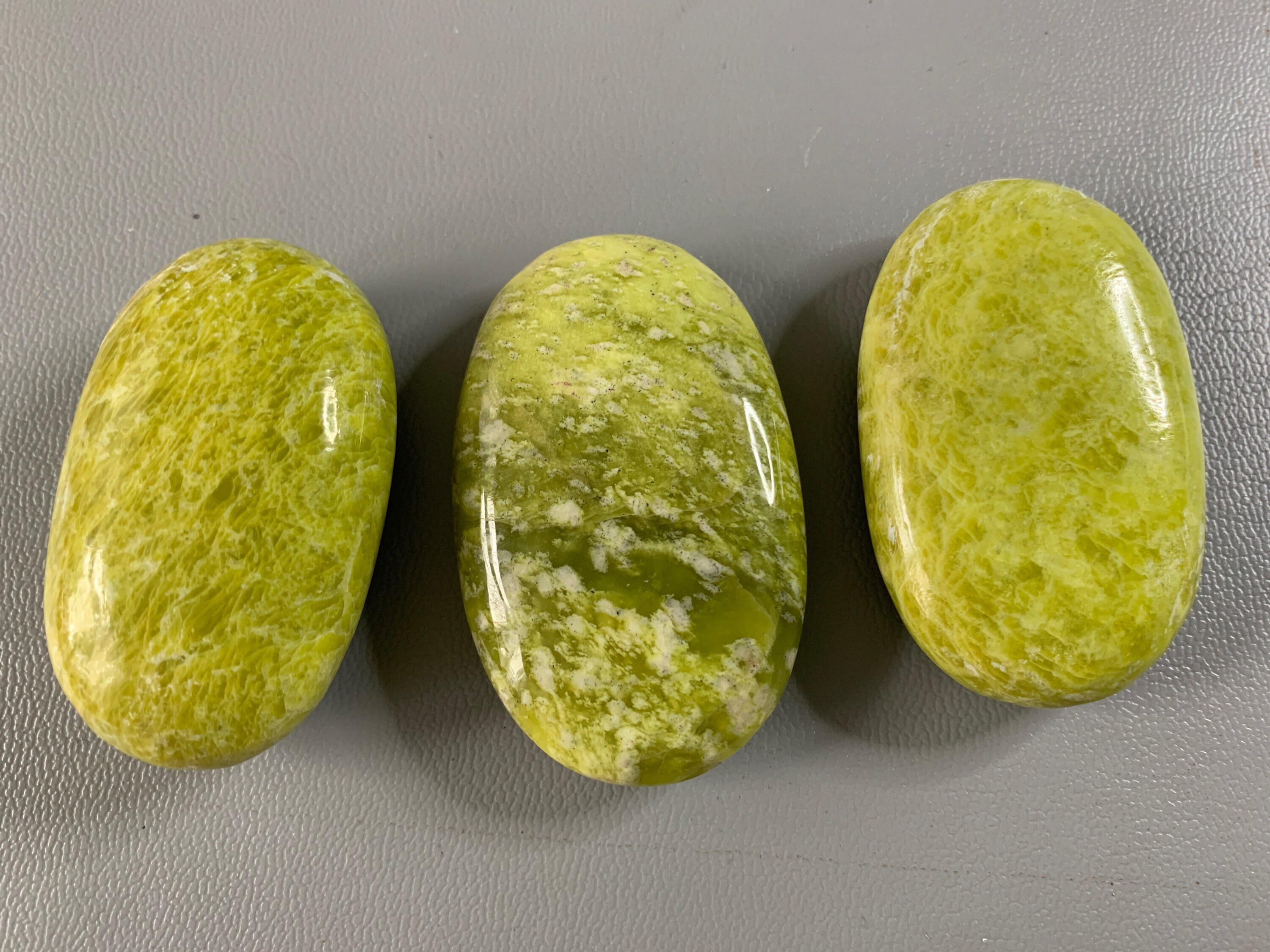Yellow Serpentine crystal palm stones small Etsy