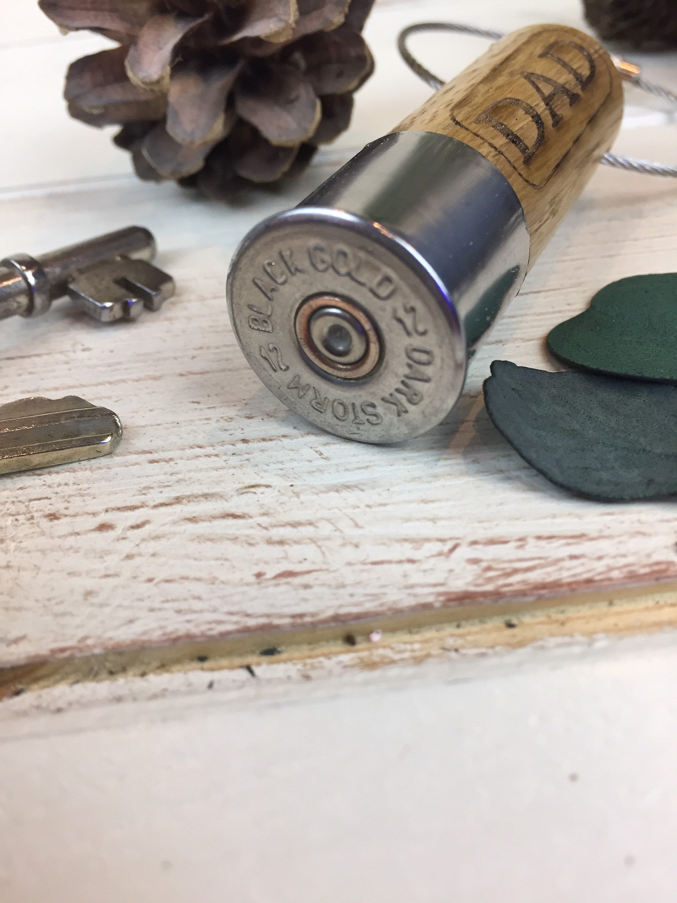 Personalised Shotgun Shell Keyring Keychain in Oak Wood Etsy UK