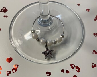 Made With Love..Just For You..Thank You..Hand Made With Love, Wine Glass Charms, Great for all Occasions