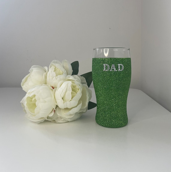 Father’s Day Glitter Beer Glass, Glitter Pint Glass for the Perfect Gift, Gifts for all Occasions