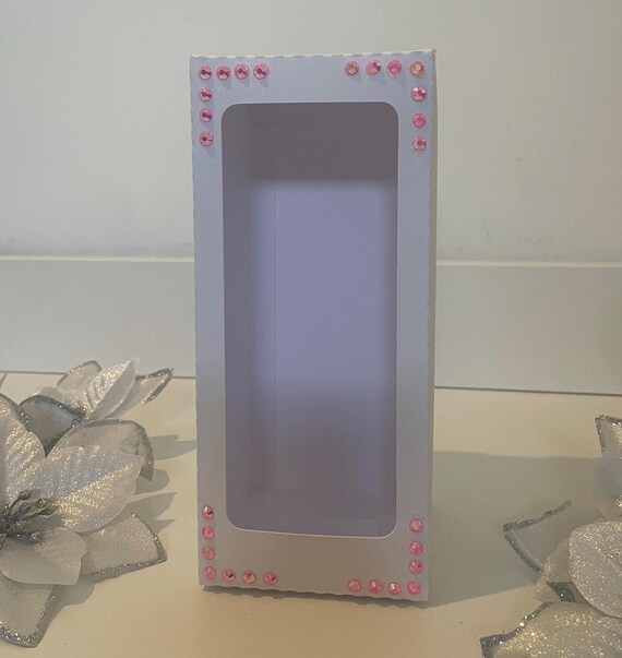 Diamante Decorated Wine Glass Gift Box Holder, Great for all Wine Glasses, Great Gift Box for your Personalised Glasses