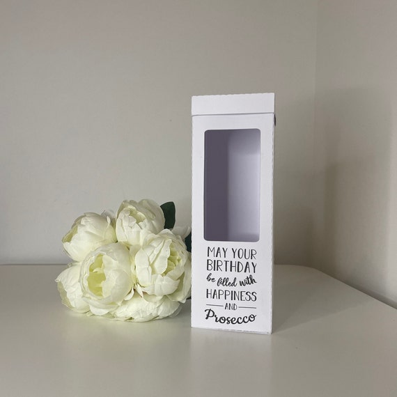 Happiness & Prosecco! Champagne Flute Gift Box Holder, Great Gift Box for your Personalised Glasses.