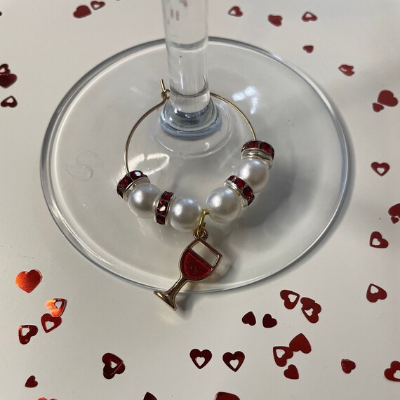 Red Wine Glass Charm, Gold Charm, Great for all Occasions