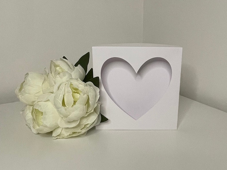 Stylish White Heart Shaped Gift Box, Great for all Personalise Gifts, Gifts for all Occasions, Valentines and Mother's Days image 2