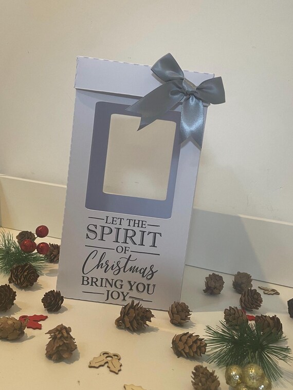 Let the Spirit of Christmas, Gin, Champagne and Wine Glass Gift Box Holder, Great Gift Boxes for your Personalised Christmas Glasses