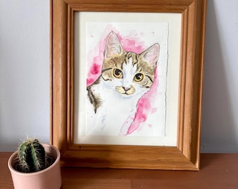 Custom Pet Portrait | Hand-painted Watercolour Painting from Photo | Dog Cat Hamster Horse