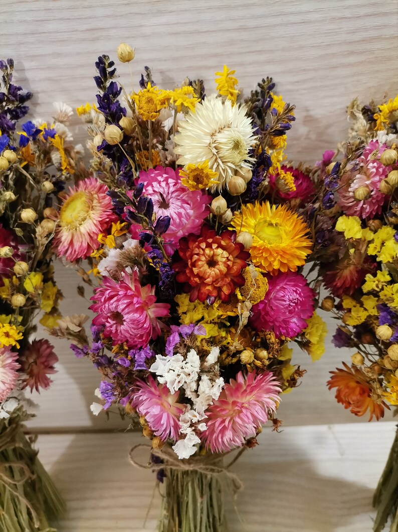 Set of 5 Dried Flower Bouquets Natural Decorvase Filler Etsy