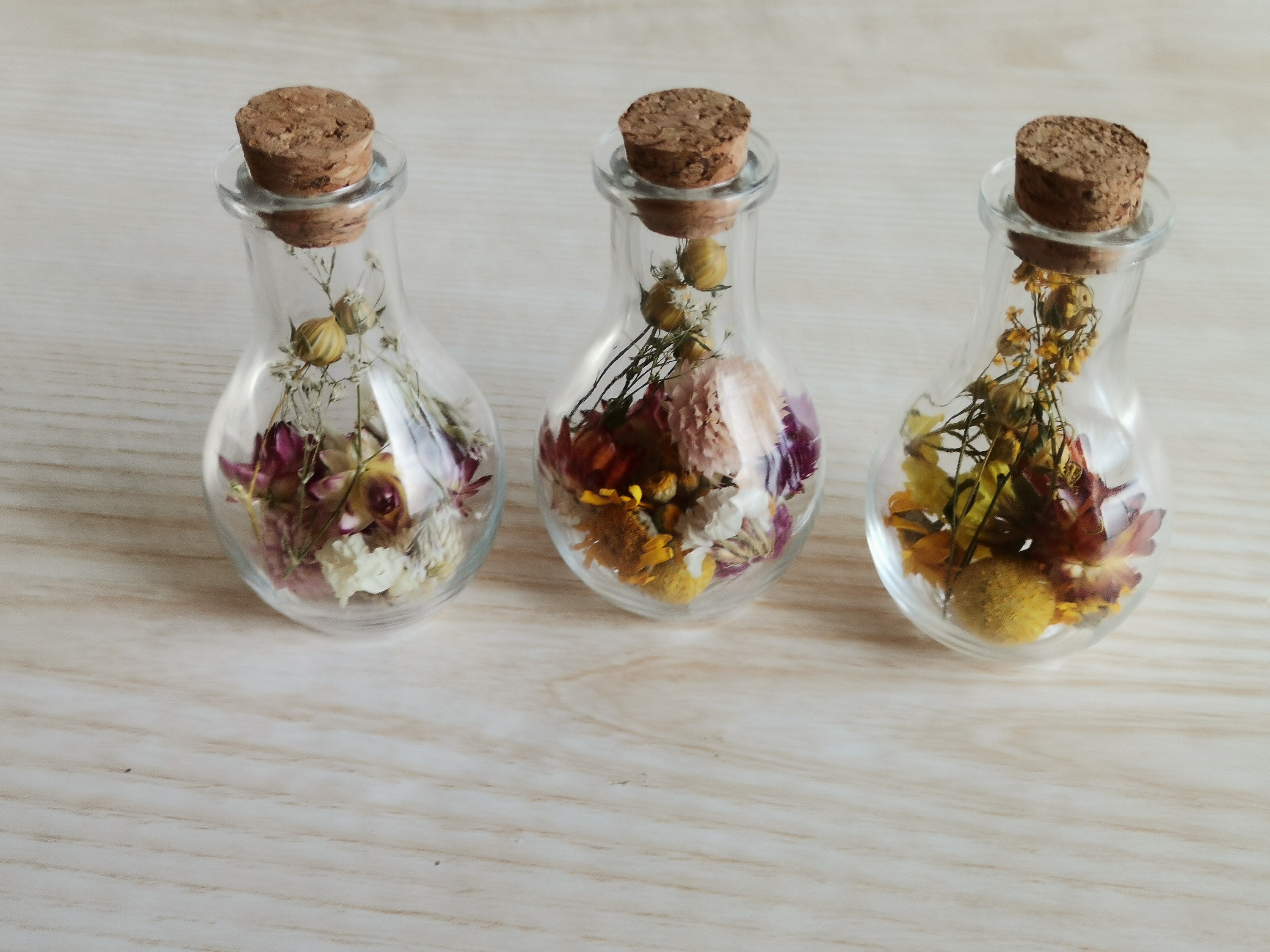 Set of 15 Dried flowers in a glass bottle Dried flowers in Etsy