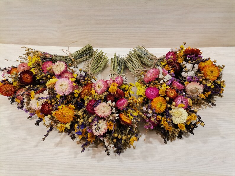 Set of 5 Dried Flower Bouquets Natural Decorvase Filler Etsy