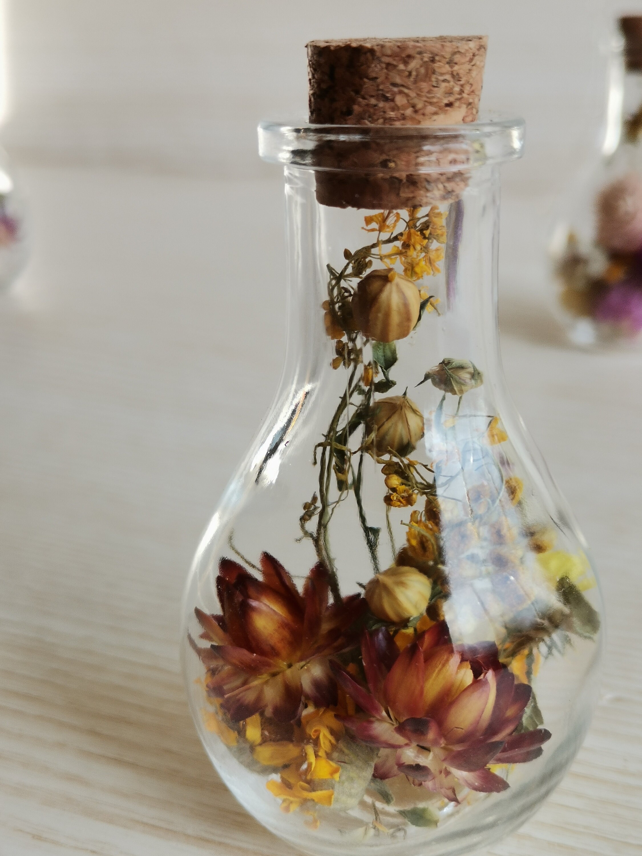 Set of 15 Dried flowers in a glass bottle Dried flowers in Etsy