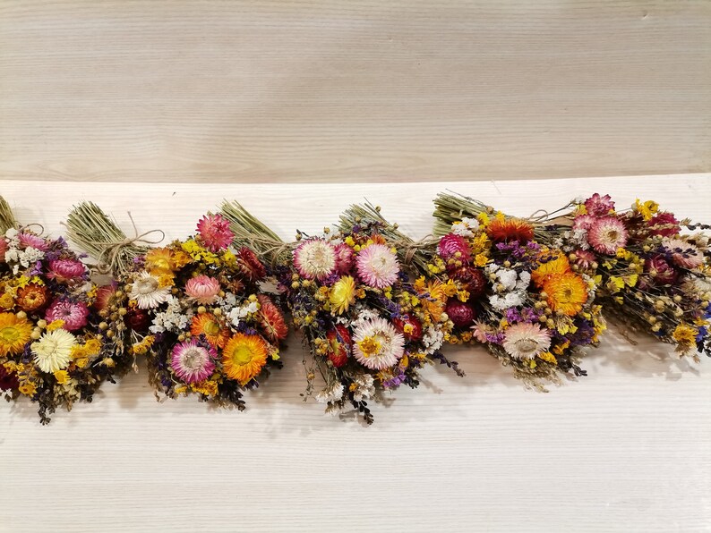 Set of 5 Dried Flower Bouquets Natural Decorvase Filler Etsy