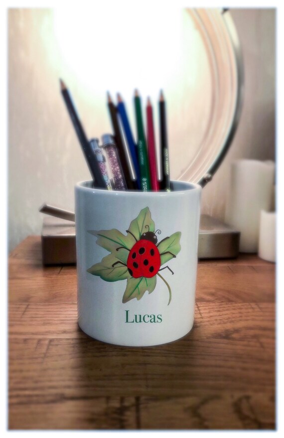 Bespoke Gifts Ladybird Pen Holder Study Unique Office Etsy