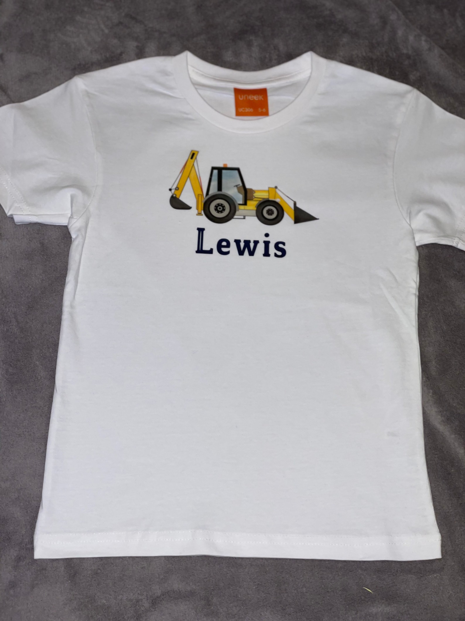 Kids Digger Tshirt Boys Personalised Tshirt Construction Etsy