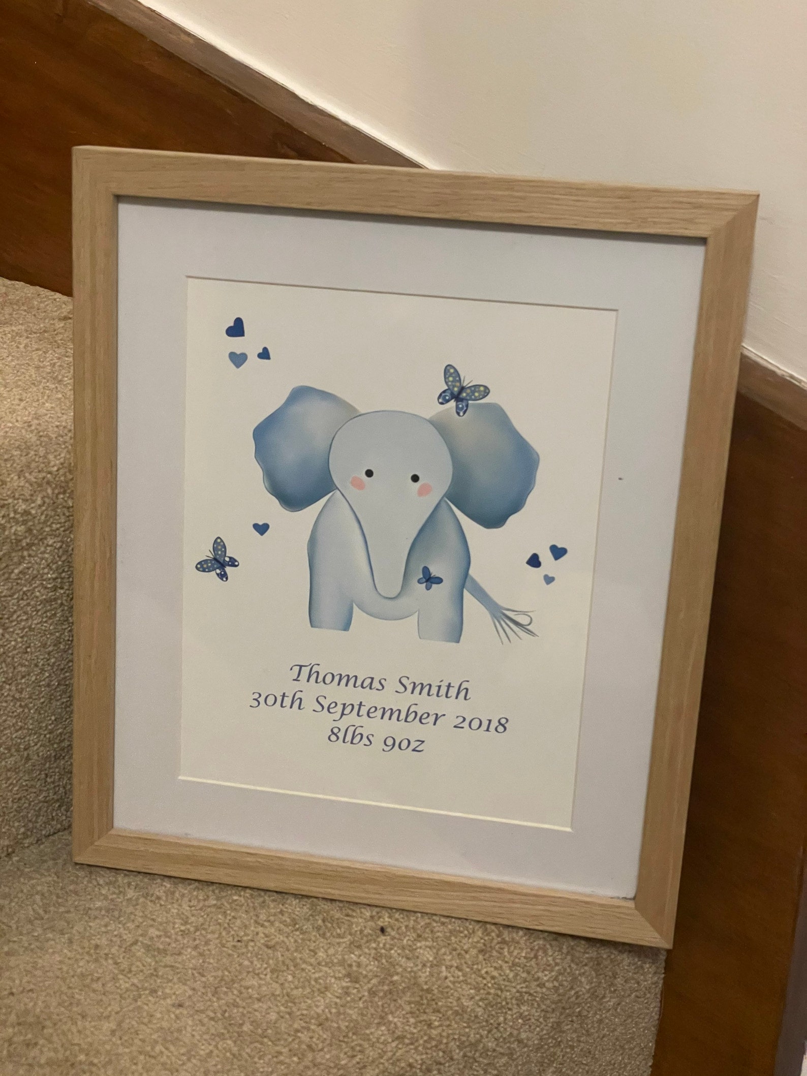 Baby keepsake new baby frame baby elephant picture nursery Etsy Italia