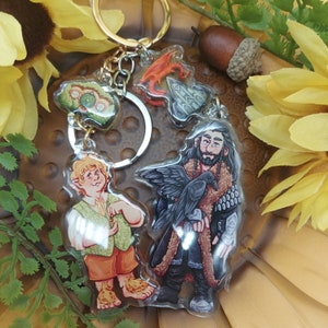 Bilbo and Thorin Stacked Keychains