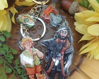 Bilbo and Thorin Stacked Keychains