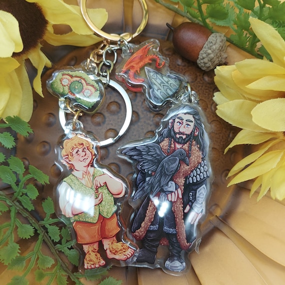 Bilbo and Thorin Stacked Keychains