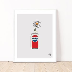 Skurrile Pepsi Dose Blumendruck, humorvolle Küchenkunst