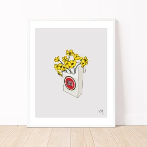 Lucky Strike Print, Art Deco Print, Eclectic Gallery Set, Trendy Art Prints,  Exhibition Wall Art, Flower Decor Prints, Digital Download