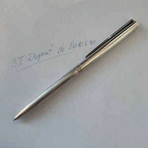 Vintage S.T. Dupont Sterling Silver Ballpoint Pen – Luxury Writing Instrument – Collectible Pen – Elegant Gift for Him or Her