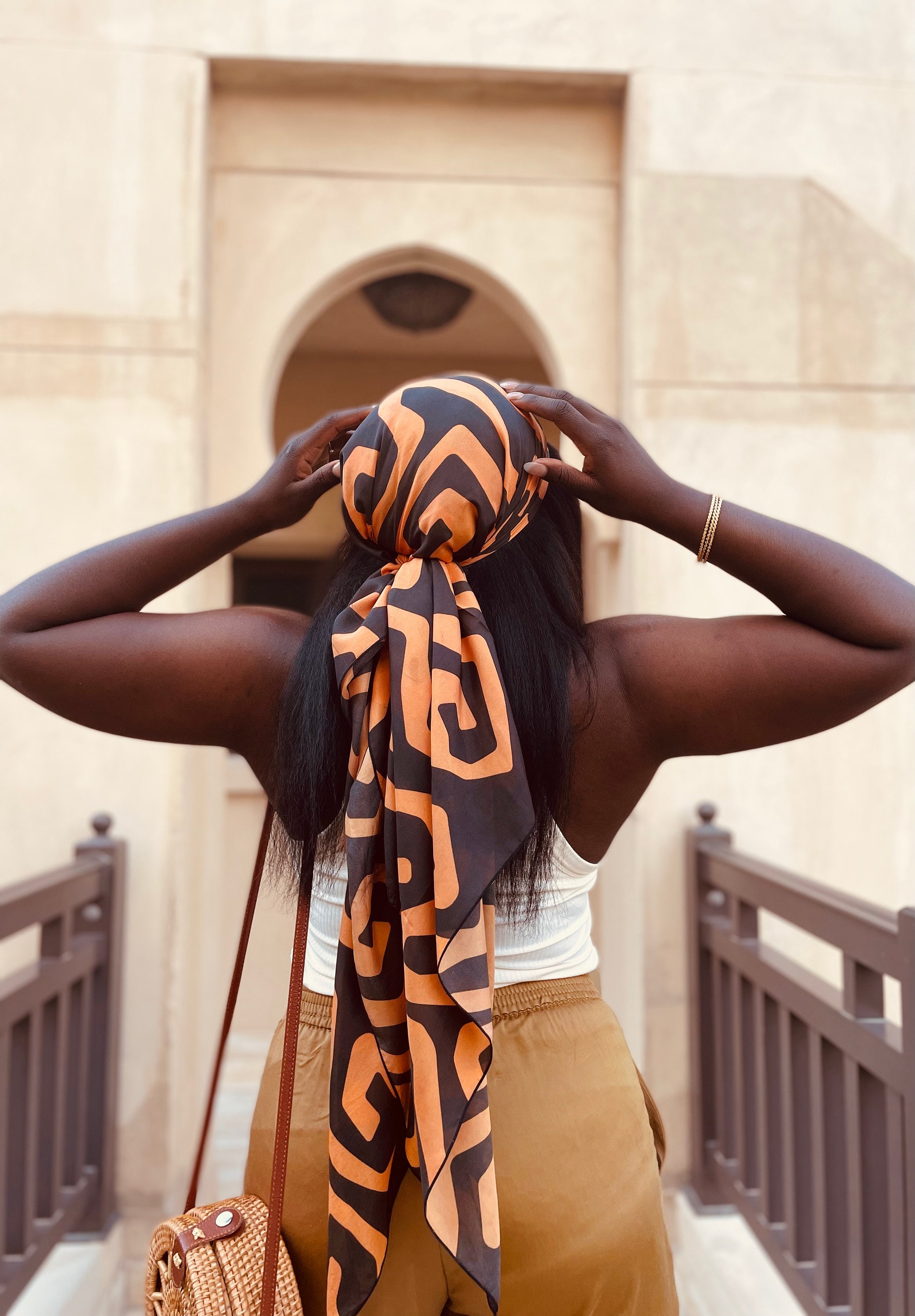 Headscarf Black Owned Hair Wrap Head Scarves Silk Hair Wrap Black