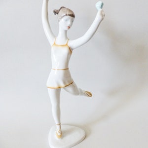 Vintage Hollohaza Porcelain Ballerina Figurine - Dancing Lady Collectible
