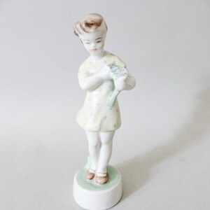 Zsolnay Porcelain Child Figurine: Hungarian Vintage Art Pottery