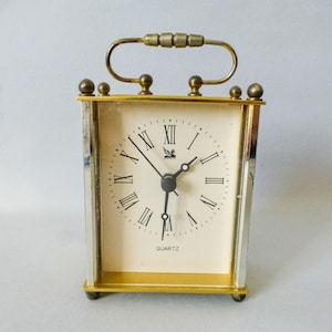 Vintage Quartz Table Clock ,Tiffany-style mantel clock,Mid-century clock FREE SHIPPING