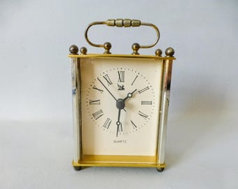 Vintage Quartz Table Clock ,Tiffany-style mantel clock,Mid-century clock FREE SHIPPING