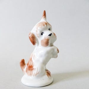 Vintage Porcelain Dog Figurine: Hand-Painted Hungarian Puppy