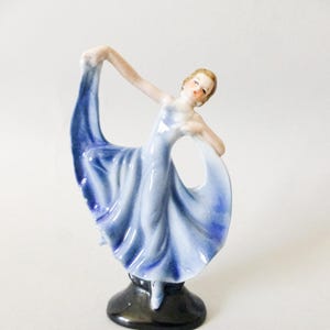 Antique Art Deco Porcelain Ballerina Figurine: W&A Miniature