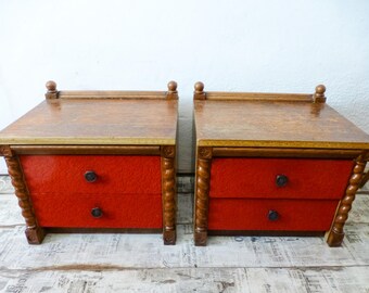 ヴィンテージ木製ベッドサイドテーブル：1950年代のナイトスタンド