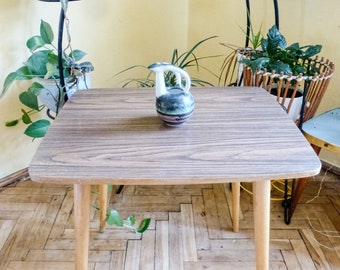 Vintage wood coffee table, side table,plant table, formica top,Mid-Century modern table,furniture FREE SHIPPING